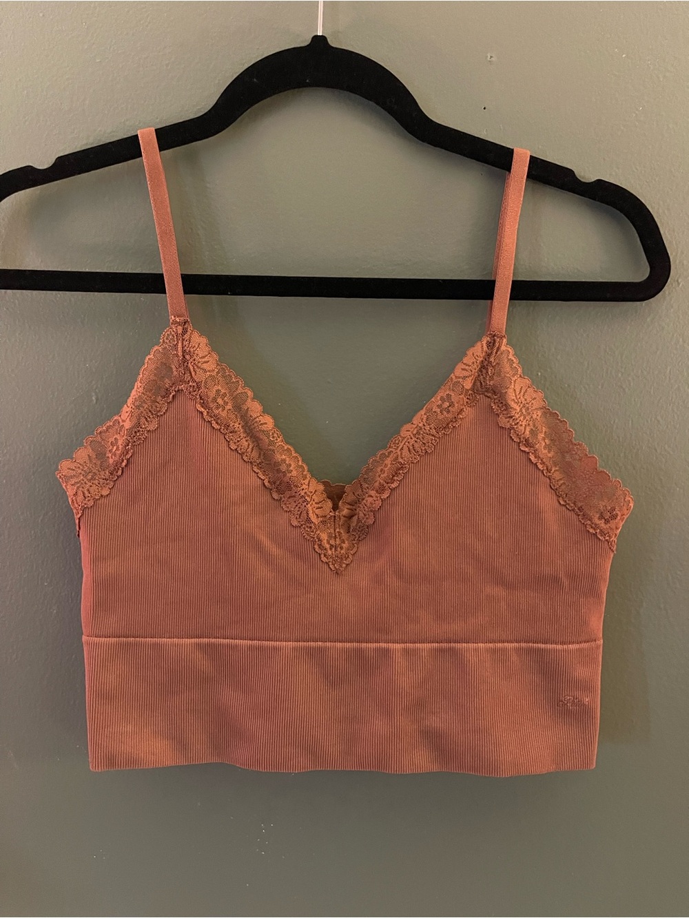PINK Victoria's Secret Lace-Trim Bralette Cami - Dusty Rose